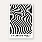 Bauhaus "Exhibition 1923" Kinetic Optical Distortion Waves Poster | Vertical High-Contrast White Framed Wall Art 2 : 3 Vertical Premium Wall Art Canvas by MeriDeewar