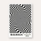 Bauhaus "Exhibition 1923" Kinetic Optical Spiderweb Vortex Poster | Vertical High-Contrast White Framed Wall Art 2 : 3 Vertical Premium Wall Art Canvas by MeriDeewar