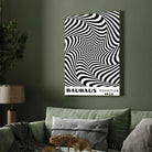 Bauhaus "Exhibition 1923" Kinetic Optical Spiderweb Vortex Poster | Vertical High-Contrast White Framed Wall Art 2 : 3 Vertical Premium Wall Art Canvas by MeriDeewar