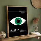 Bauhaus Exhibition Green Eye Geometric Poster | Vertical High-Contrast White Framed Wall Art 2 : 3 Vertical Premium Wall Art Canvas by MeriDeewar