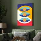 Bauhaus Geometric Abstract Eyes Wall Art | Retro Modern Framed Print 2 : 3 Vertical Premium Wall Art Canvas by MeriDeewar