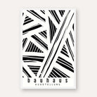 Bauhaus Geometric Abstract Linework Shard Poster | Vertical High-Contrast White Framed Wall Art 2 : 3 Vertical Premium Wall Art Canvas by MeriDeewar