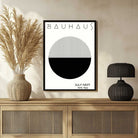Bauhaus Germany "Exhibition 1919-1923" Half-Solid Half-Linear Circular Poster | Vertical High-Contrast White Framed Wall Art 2 : 3 Vertical Premium Wall Art Canvas by MeriDeewar