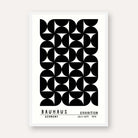 Bauhaus Germany "Exhibition 1919" Interlocking Semi-Circle Tessellation Poster | Vertical High-Contrast White Framed Wall Art 2 : 3 Vertical Premium Wall Art Canvas by MeriDeewar