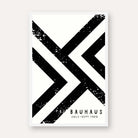 Bauhaus "Juli-Sept 1923" Distressed Geometric Chevron Poster | Vertical High-Contrast White Framed Wall Art 2 : 3 Vertical Premium Wall Art Canvas by MeriDeewar