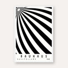 Bauhaus Kinetic Radiating Sunburst Poster | VerticalWhite Framed Wall Art 2 : 3 Vertical Premium Wall Art Canvas by MeriDeewar