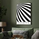 Bauhaus Kinetic Radiating Sunburst Poster | VerticalWhite Framed Wall Art 2 : 3 Vertical Premium Wall Art Canvas by MeriDeewar