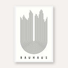 Bauhaus Minimalist U-Shape Linear Frequency Poster | Vertical High-Contrast White Framed Wall Art 2 : 3 Vertical Premium Wall Art Canvas by MeriDeewar