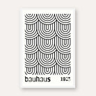 Bauhaus Nested U-Shape Geometric Wave Poster | Vertical White Framed Wall Art 2 : 3 Vertical Premium Wall Art Canvas by MeriDeewar