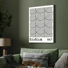 Bauhaus Nested U-Shape Geometric Wave Poster | Vertical White Framed Wall Art 2 : 3 Vertical Premium Wall Art Canvas by MeriDeewar