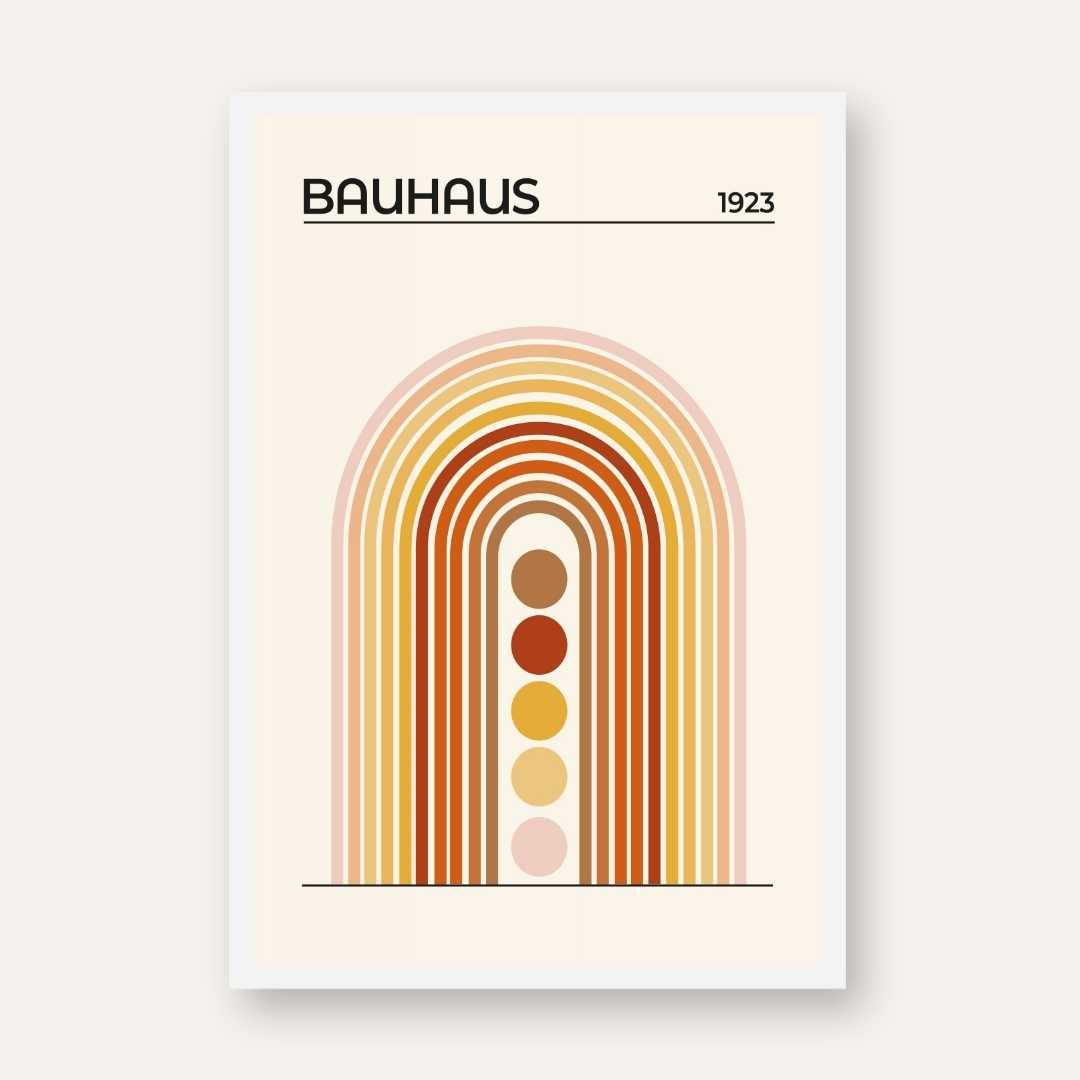 Bauhaus Rainbow Abstract Painting for Living Room | Earthy Tones Wall Art | Giclée Print 3 : 4 Vertical New Premium Wall Art Canvas by MeriDeewar