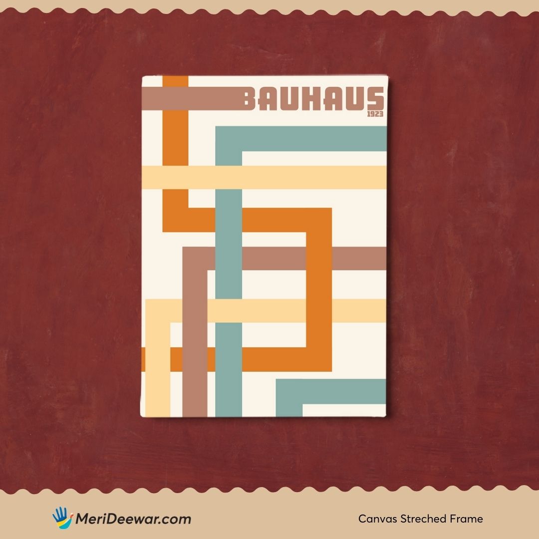 Bauhaus Square Artwork 3 : 4 Vertical New Premium Wall Art Canvas by MeriDeewar