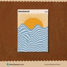 Bauhaus Sun Yellow and Blue Artwork 3 : 4 Vertical New Premium Wall Art Canvas by MeriDeewar