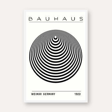 Bauhaus Weimar Germany 1923 Geometric Sphere Poster | Vertical Abstract White Framed Wall Art 2 : 3 Vertical Premium Wall Art Canvas by MeriDeewar