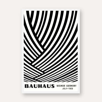 Bauhaus "Weimar Germany July-1923" Intersecting Abstract Lines Poster | Vertical White Framed Wall Art 2 : 3 Vertical Premium Wall Art Canvas by MeriDeewar