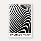 Bauhaus "Weimar Germany July-1923" Kinetic Optical Wave Poster | Vertical High-Contrast White Framed Wall Art 2 : 3 Vertical Premium Wall Art Canvas by MeriDeewar