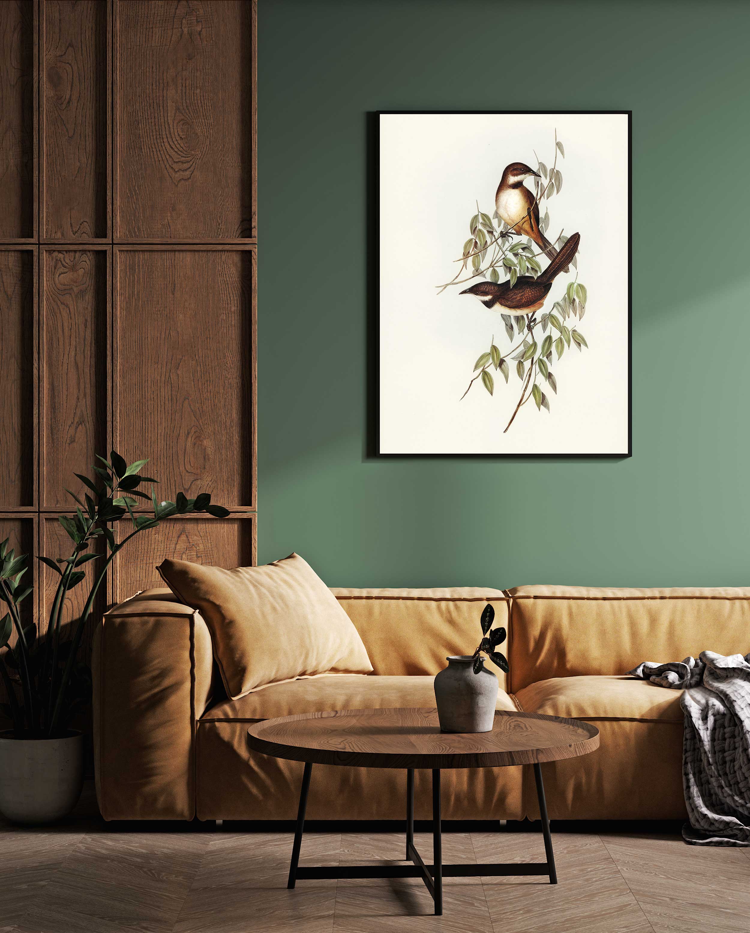 Beautiful Bird Painting - Nature-Inspired Home Decor | MeriDeewar 2 : 3 Vertical Premium Wall Art Canvas by MeriDeewar