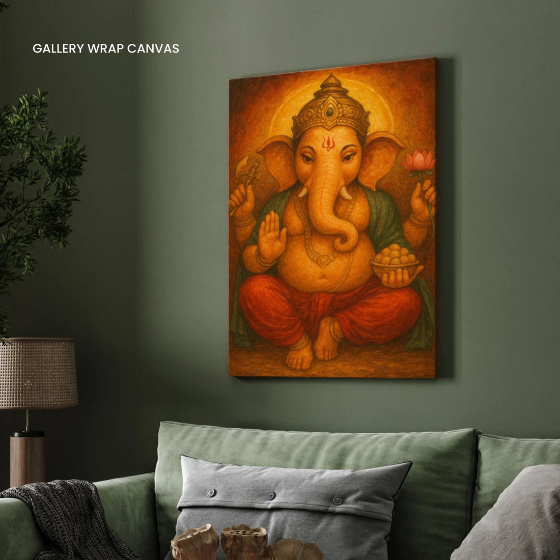 Beautiful Ganesha painting Premium Wall Art Canvas by MeriDeewar