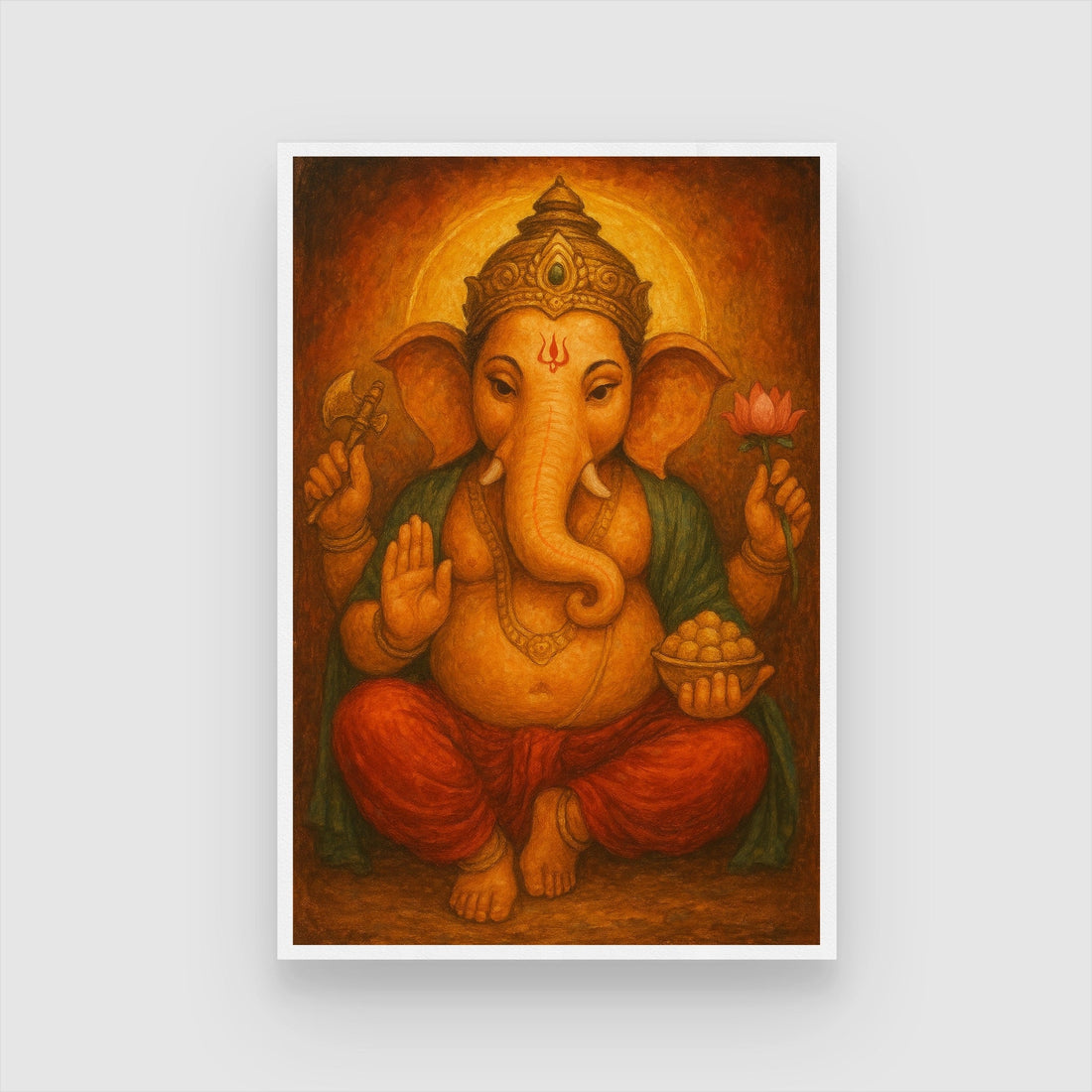 Beautiful Ganesha painting Premium Wall Art Canvas by MeriDeewar