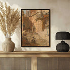 Benares Ghat Steps and Fort Oil Painting | Vertical Framed Print 3 : 4 Vertical Premium Wall Art Canvas by MeriDeewar