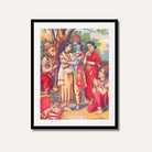 Bharat Milap Painting – Raja Ravi Varma Ramayan Devotional Wall Art | MeriDeewar 2 : 3 Vertical Premium Wall Art Canvas by MeriDeewar