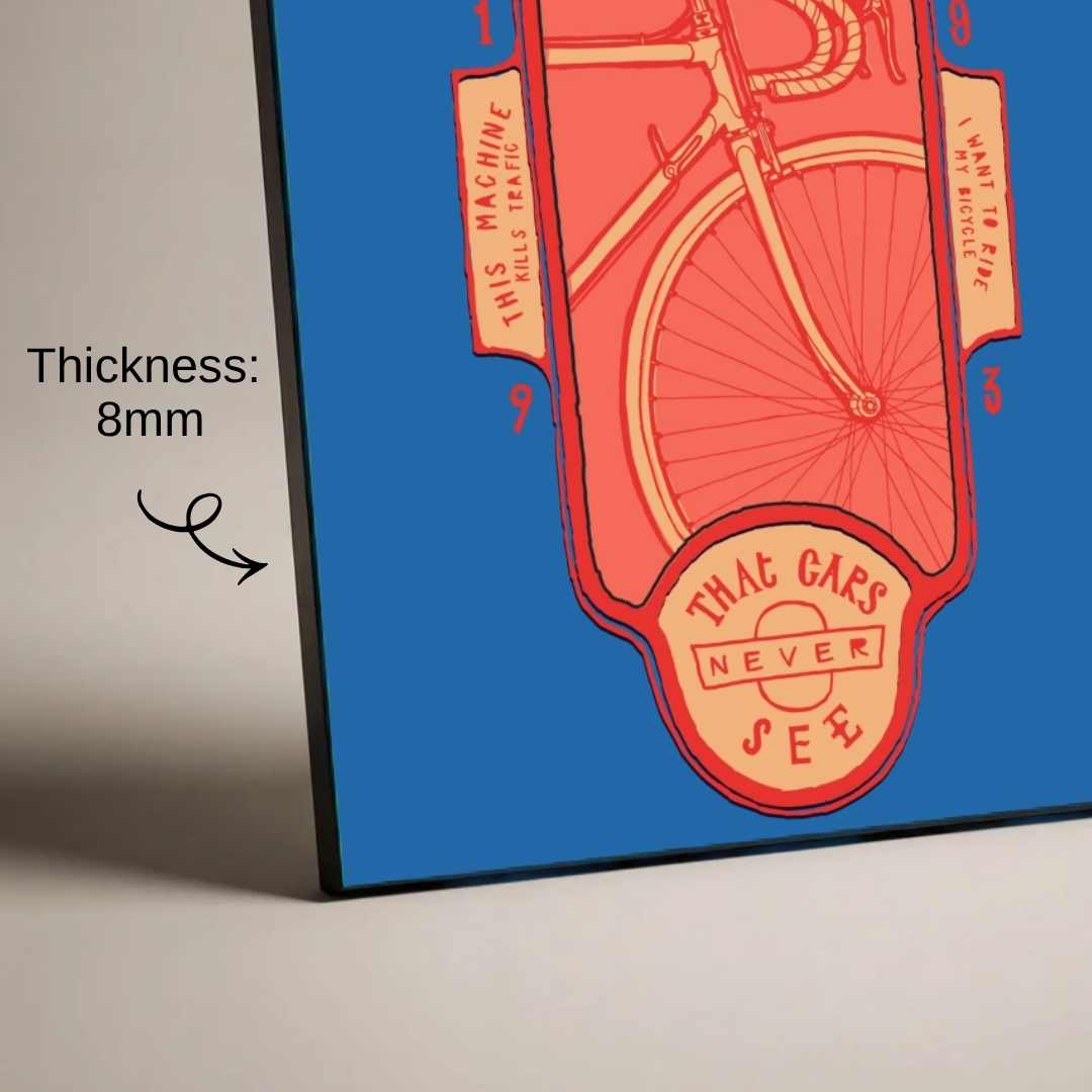 "Bikes Bring You Places" Vintage Cycling Poster | Vertical Borderless Art Frame Poster Premium Wall Art Canvas by MeriDeewar