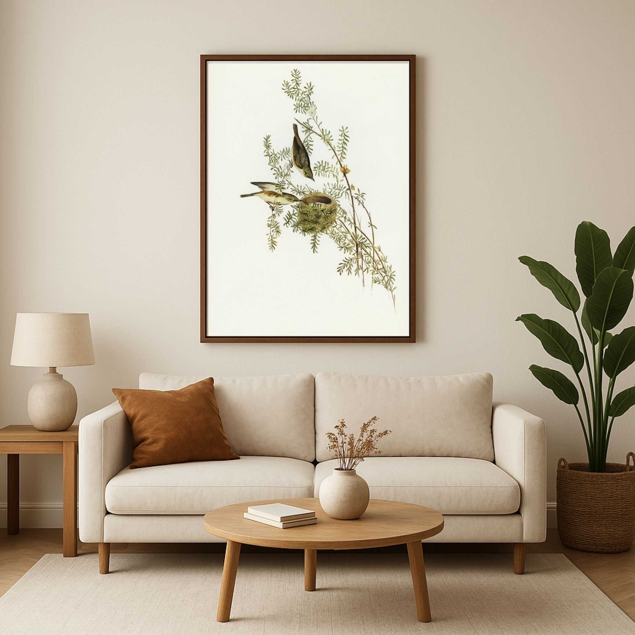 Birds Habitat Wall Art: Elegant Nature-Inspired Decor 2 : 3 Vertical Premium Wall Art Canvas by MeriDeewar