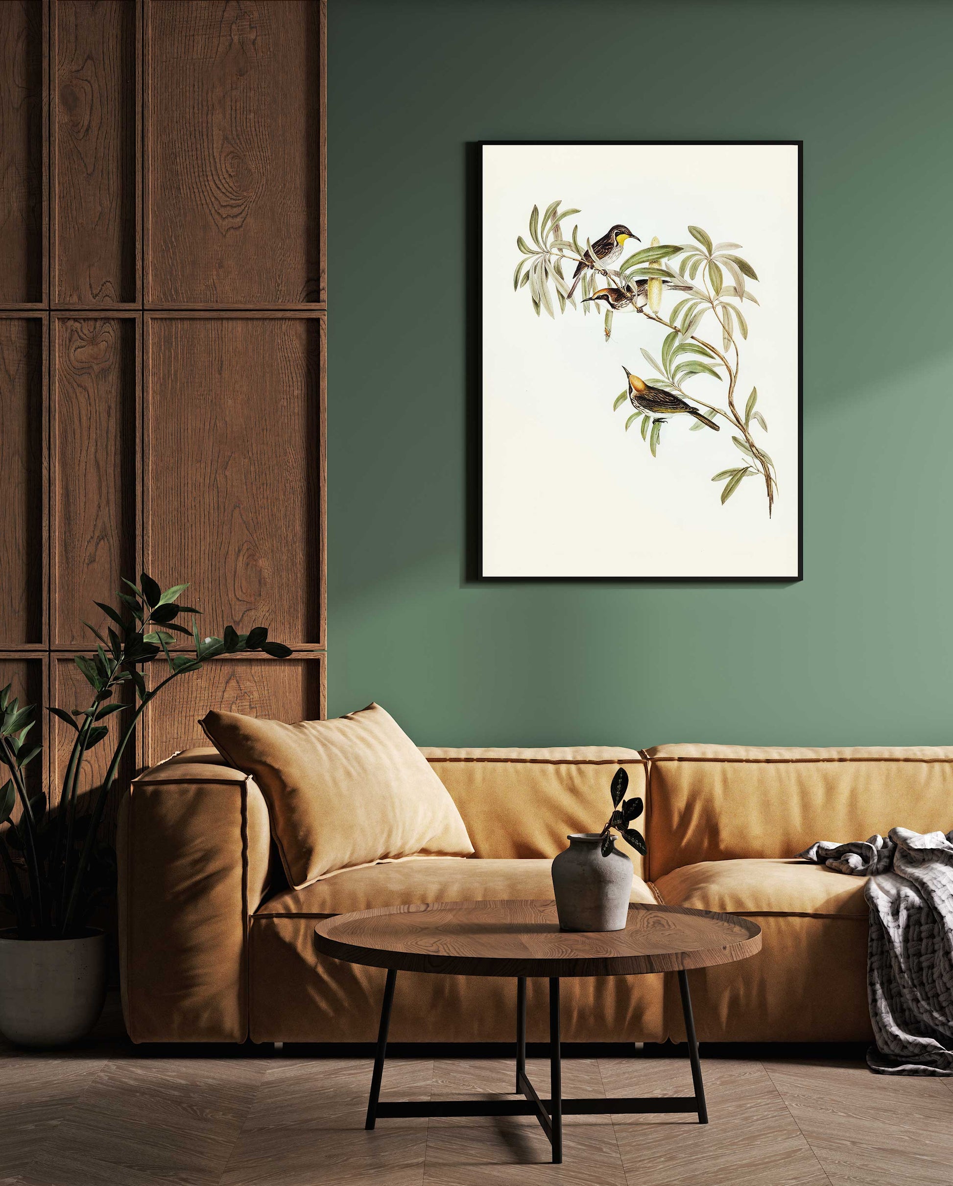 Birds on Tree Canvas Art - Perfect for Living Rooms 2 : 3 Vertical Premium Wall Art Canvas by MeriDeewar