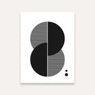 Black & White Abstract Geometric Painting for Living Room | Minimalist Wall Art Print 4 X 5.5 Vertical Premium Wall Art Canvas by MeriDeewar