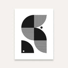 Black & White Abstract Geometric Wall Painting for Living Room | Minimalist Boho Art Print 4 X 5.5 Vertical Premium Wall Art Canvas by MeriDeewar
