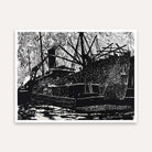 Black & White Ship Painting for Living Room | Vintage Nautical Wall Art | Giclée Print 4 : 3 Horizontal Premium Wall Art Canvas by MeriDeewar