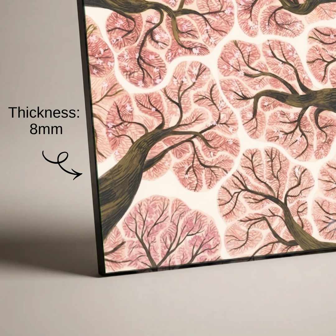 "Blooming Canopy" Cherry Blossom Tree Art Poster | Vertical Borderless Art Frame Poster Premium Wall Art Canvas by MeriDeewar
