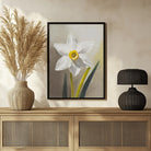 Blooming Daffodil Painting: Elegance for Your Space - MeriDeewar 3 : 4 Vertical New Premium Wall Art Canvas by MeriDeewar