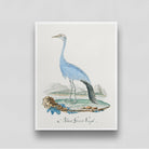 Blue Crane Bird Vintage Painting 3 : 4 Vertical New Premium Wall Art Canvas by MeriDeewar