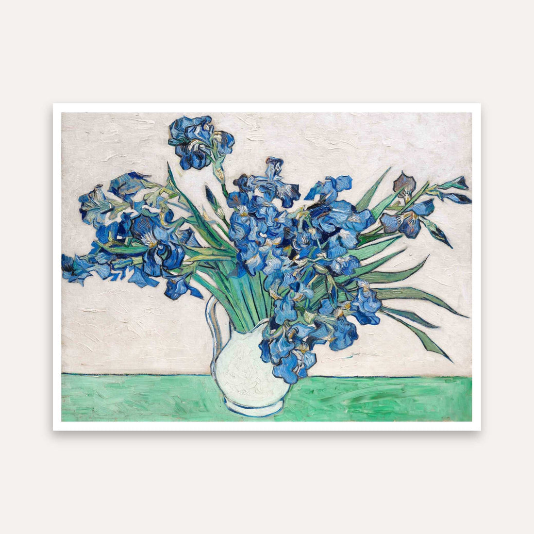 Blue Irises Floral Painting for Living Room | Van Gogh Wall Art | Giclée Fine Art Print 4 : 3 Horizontal Premium Wall Art Canvas by MeriDeewar