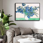 Blue Irises Floral Painting for Living Room | Van Gogh Wall Art | Giclée Fine Art Print 4 : 3 Horizontal Premium Wall Art Canvas by MeriDeewar