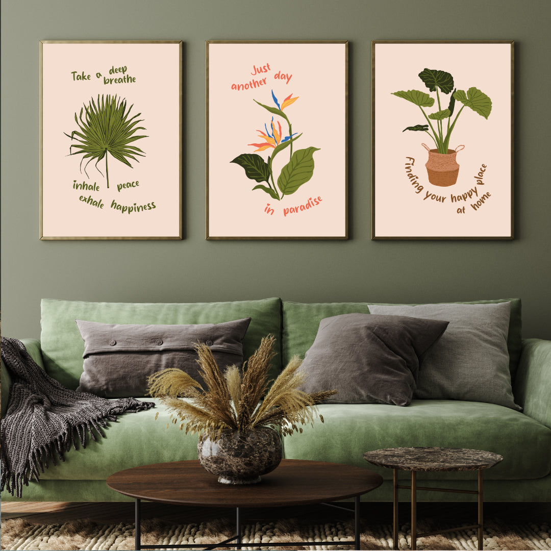 Bohemian Wall Art Set Of 3 Walls Premium Wall Art Canvas by MeriDeewar