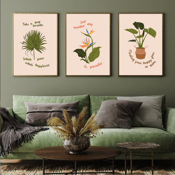 Bohemian Wall Art Set Of 3 Walls Premium Wall Art Canvas by MeriDeewar