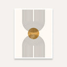 Boho Abstract Painting for Living Room | Gold & Beige Geometric Wall Art | Giclée Print 3 : 4 Vertical Premium Wall Art Canvas by MeriDeewar
