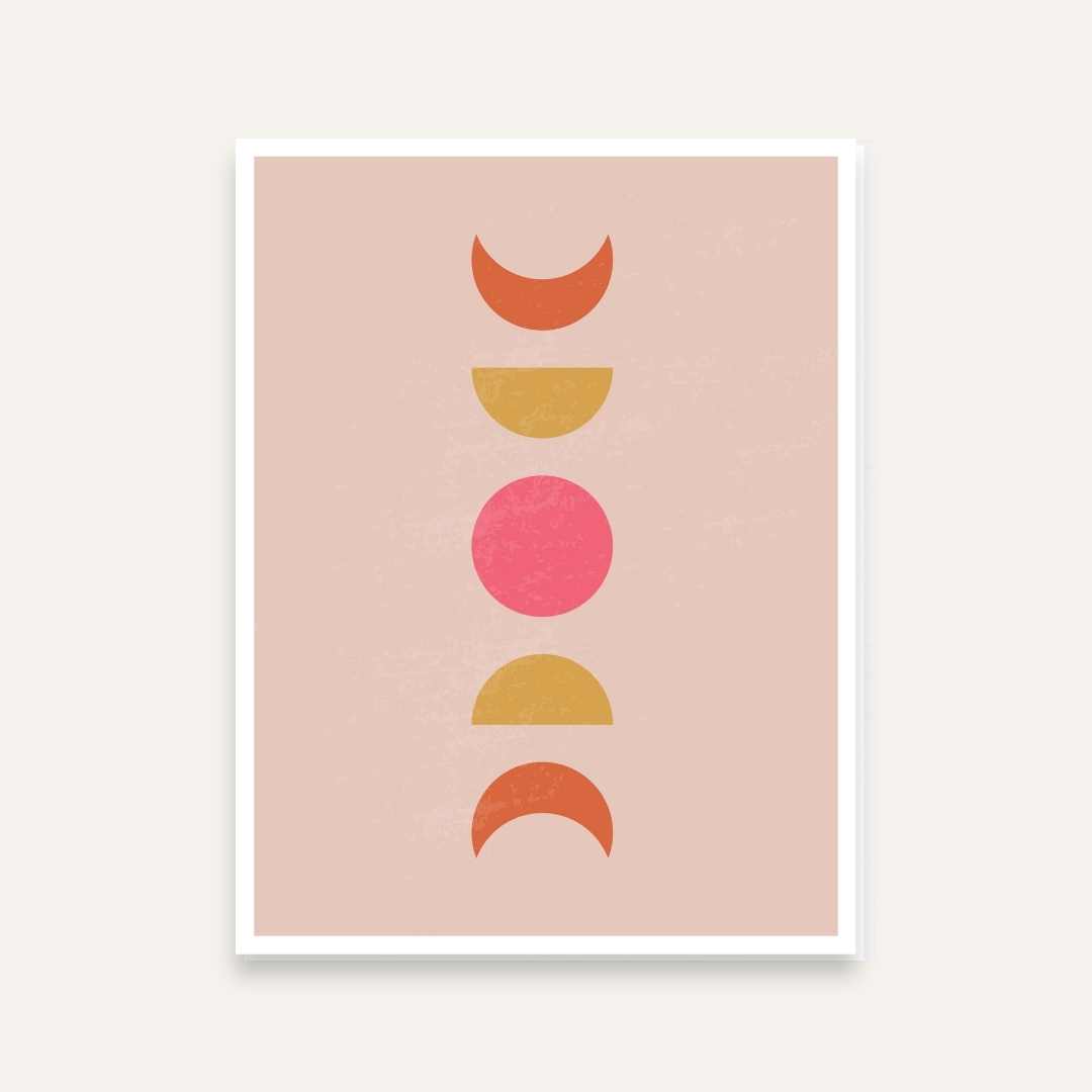 Boho Moon Phase Painting for Bedroom | Aesthetic Wall Art for Living Room | Giclée Print 4 :5 Vertical Premium Wall Art Canvas by MeriDeewar