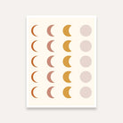 Boho Moon Phase Wall Painting for Bedroom | Earthy Tones Celestial Art Print 3 : 4 Vertical Premium Wall Art Canvas by MeriDeewar