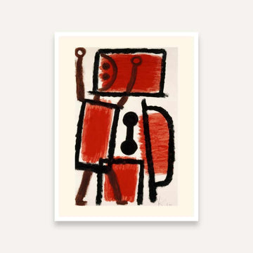 Bold Abstract Red Painting for Living Room | Paul Klee Locksmith Wall Art | Giclée Print 4 :5 Vertical Premium Wall Art Canvas by MeriDeewar