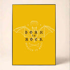"Born To Rock" Bat Graphic Poster | Vertical Borderless Art Frame Poster Premium Wall Art Canvas by MeriDeewar