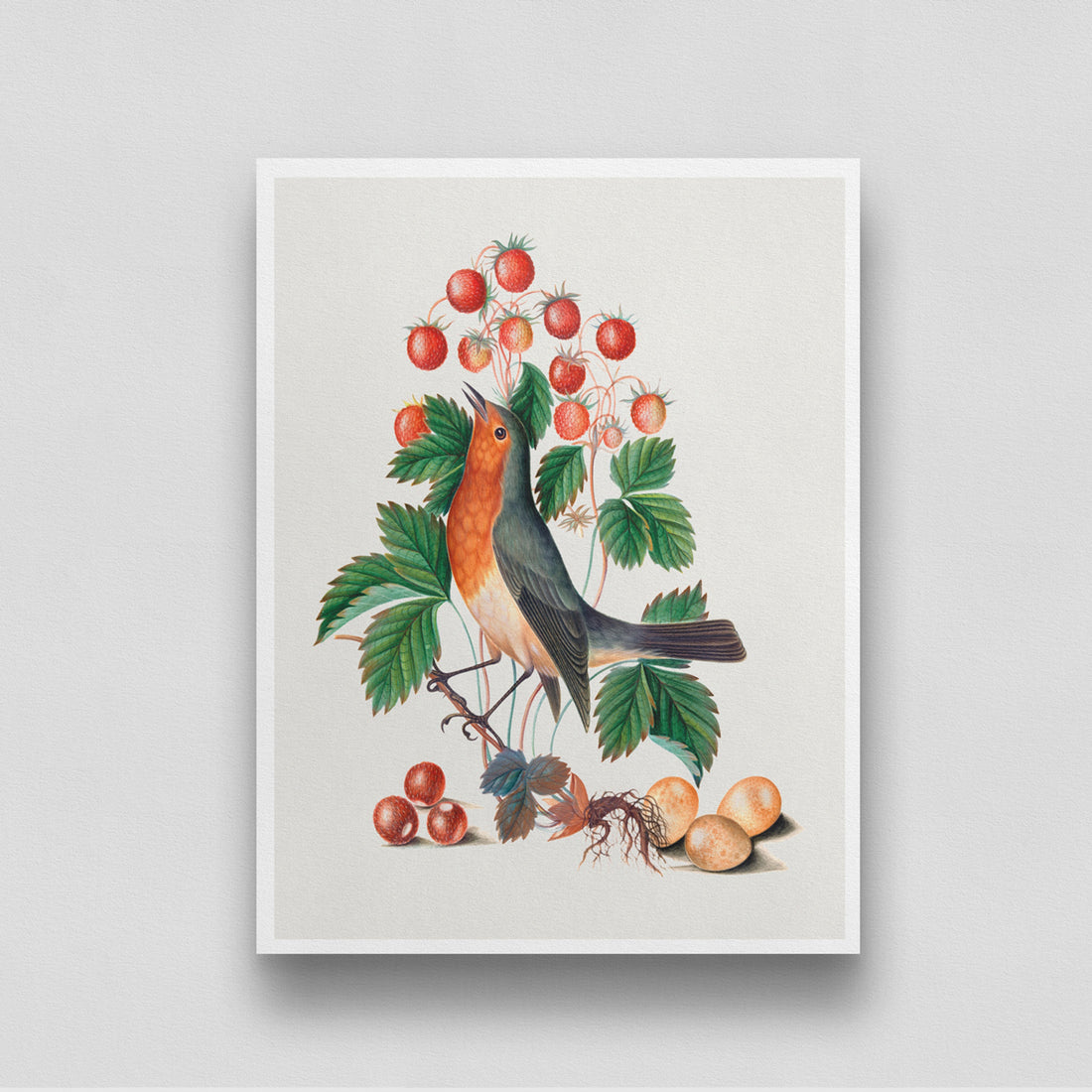 Botanical Bird Artwork 3 : 4 Vertical New Premium Wall Art Canvas by MeriDeewar