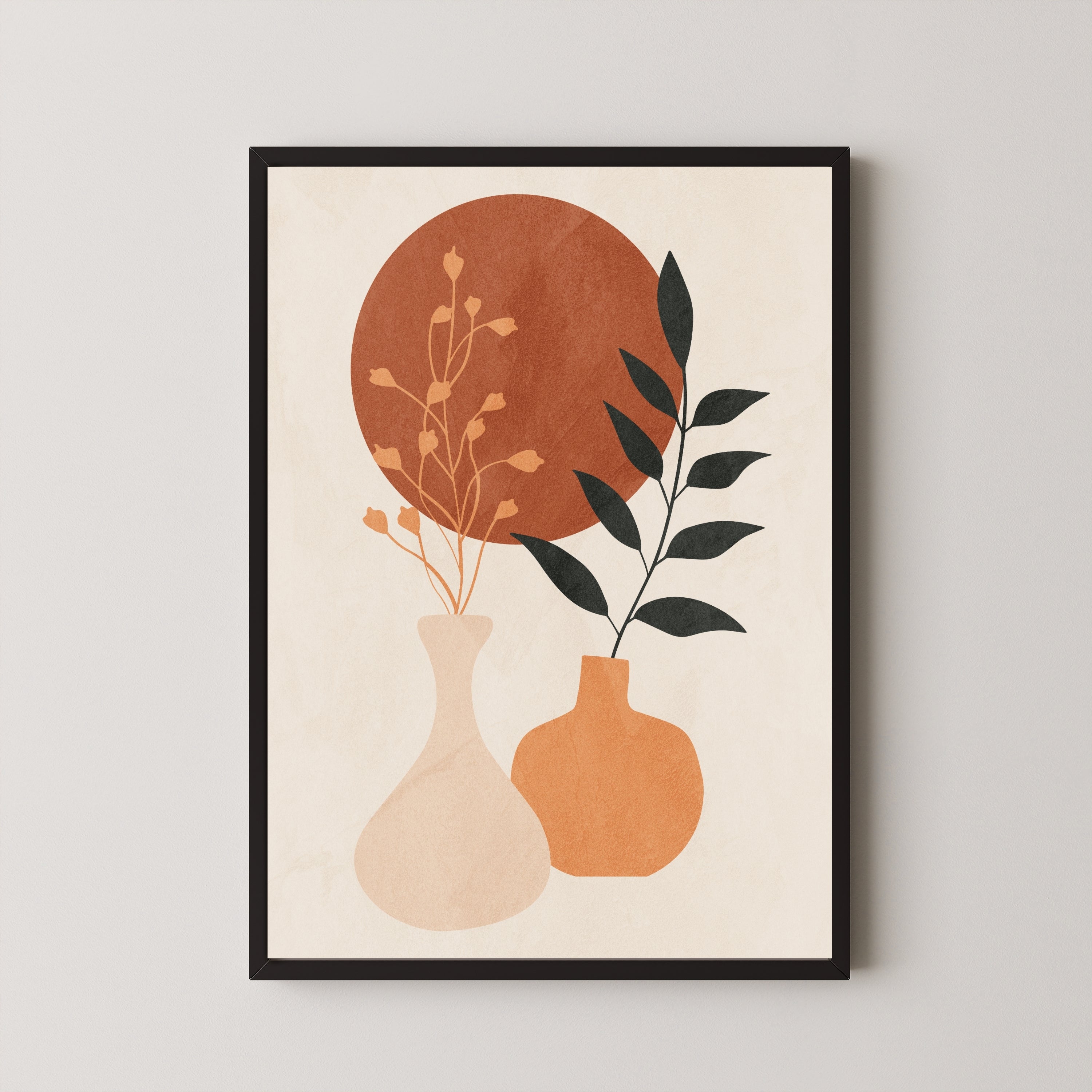 Botanical Boho Abstract Wall Art - Modern Painting Collection 3 : 4 Vertical New Premium Wall Art Canvas by MeriDeewar