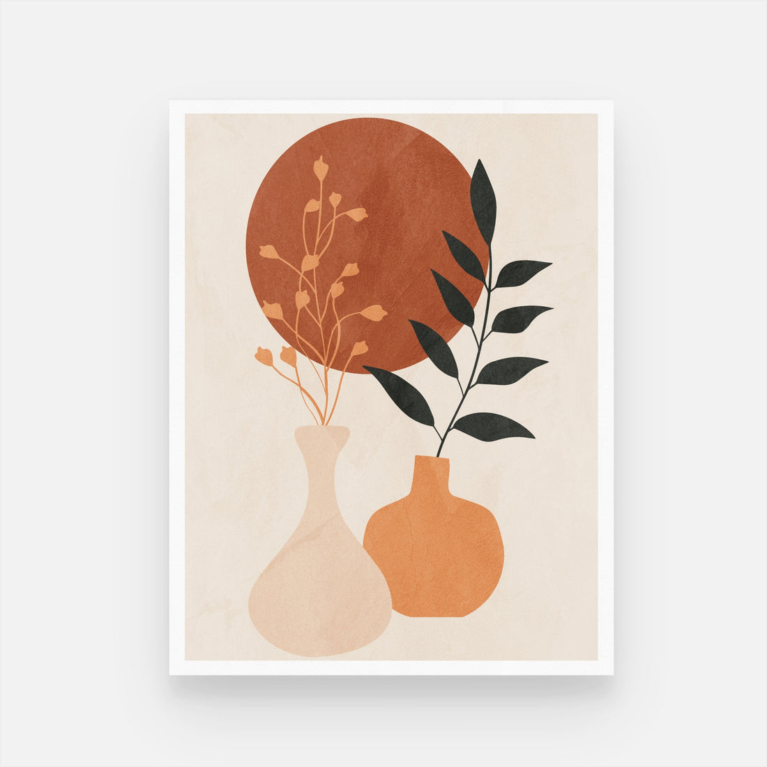 Botanical Boho Abstract Wall Art - Modern Painting Collection 3 : 4 Vertical New Premium Wall Art Canvas by MeriDeewar