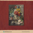 Bouquet of Flowers in a Vase Vintage Painting by Georgius Jacobus Johannes van Os 3 : 4 Vertical New Premium Wall Art Canvas by MeriDeewar