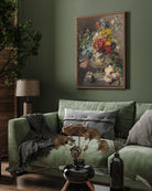 Bouquet of Flowers in a Vase Vintage Painting by Georgius Jacobus Johannes van Os 3 : 4 Vertical New Premium Wall Art Canvas by MeriDeewar