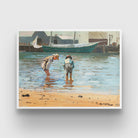 Boys Wading Painting by Winslow Homer 3 : 4 Horizontal New Premium Wall Art Canvas by MeriDeewar