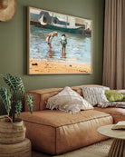 Boys Wading Painting by Winslow Homer 3 : 4 Horizontal New Premium Wall Art Canvas by MeriDeewar